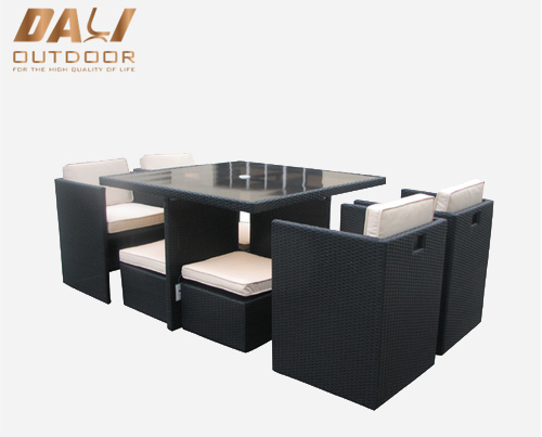 Te 5pcs Polyrattan stuáilte RatánComment Troscán Cathaoirleach agus Tábla Gairdín Patio PE wicker RatánComment Tábla Allamuigh Socraigh Troscán itheacháin